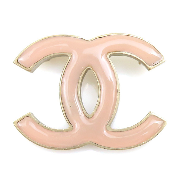 CHANEL Authentic Cream Logo Brooch